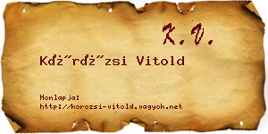 Körözsi Vitold névjegykártya